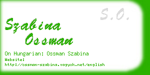 szabina ossman business card
